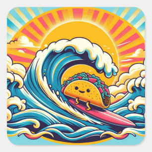 Giant Surfing Taco Sticker