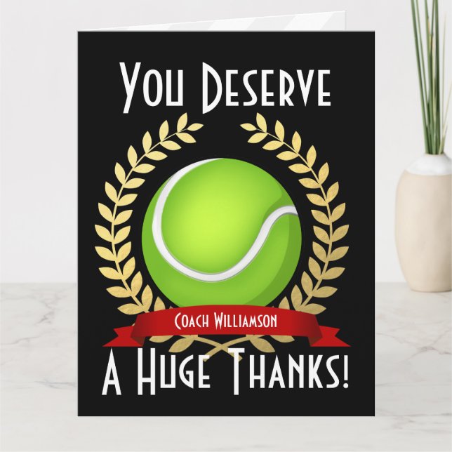 Giant Tennis Coach Thank You Black (Front)