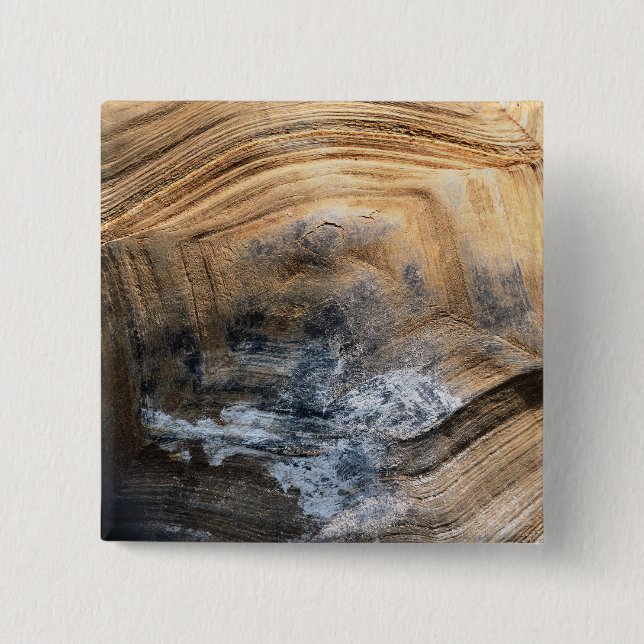 GIANT TORTOISE SHELL 2 INCH SQUARE BUTTON (Front)