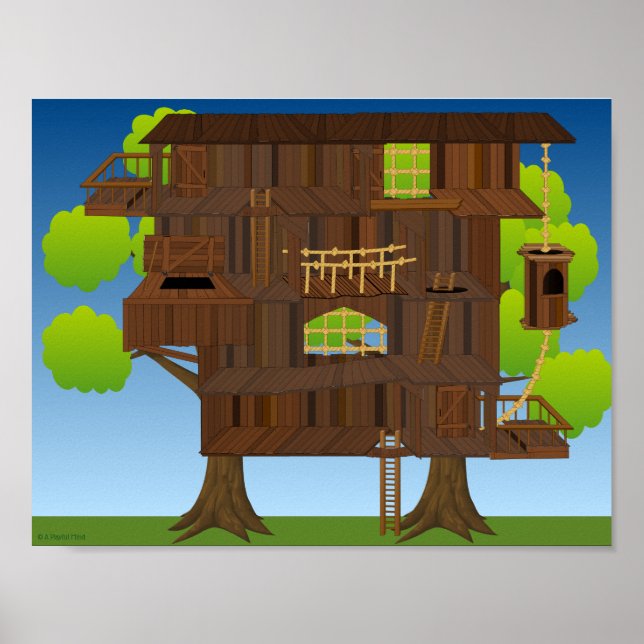 Giant Treehouse  Sticker Scene (letter-sized) Poster (Front)