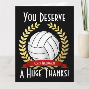 Giant Volleyball Coach Thank You Card