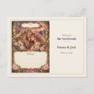 Giant Wedding Guest Book Wishes Postcard