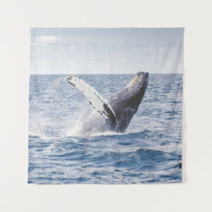 Giant Whale Jumps Out Of Ocean Tapestry