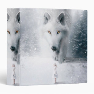 Giant white wolf binder