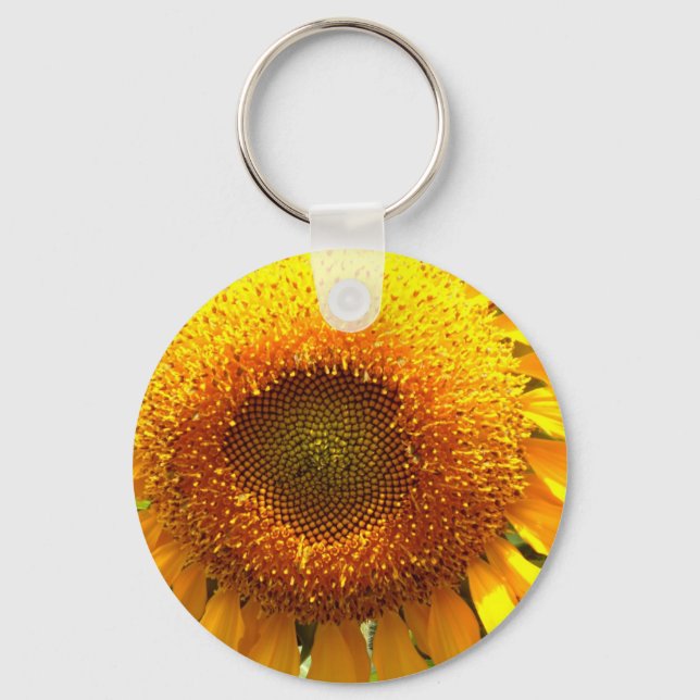 Giant yellow mammoth Sunflower Keychain (Front)