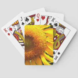 Giant yellow mammoth sunflower photo playing cards