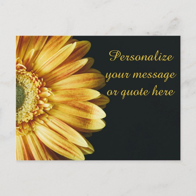 Giant Yellow Sunflower with Personalized Message Postcard (Front)