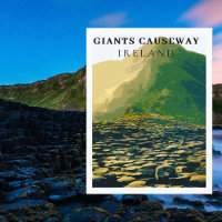 Giants Causeway, Antrim Ireland Retro Style