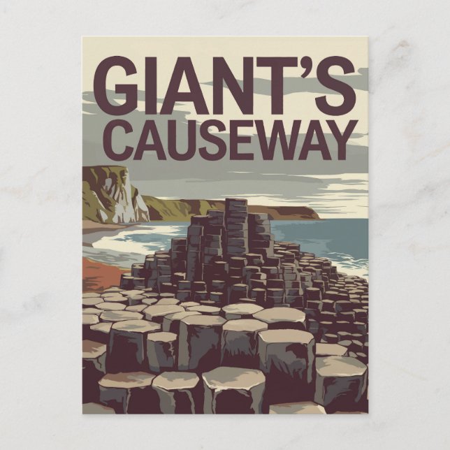Giant's Causeway Ireland Illustration Travel Art Postcard (Front)
