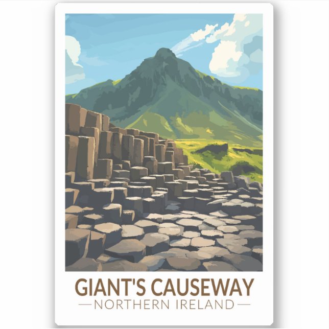 Giant's Causeway Northern Ireland Illustration (Front)