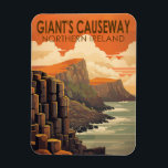 Giants Causeway Northern Ireland Travel Vintage Magnet<br><div class="desc">Giants Causeway vector art design. Giants Causeway is an area of about 40, 000 interlocking basalt columns,  the result of an ancient volcanic fissure eruption.</div>
