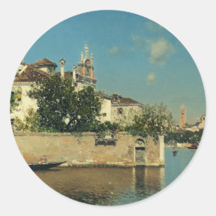 Giardino del Palazzo Vendramin in Venice Classic Round Sticker