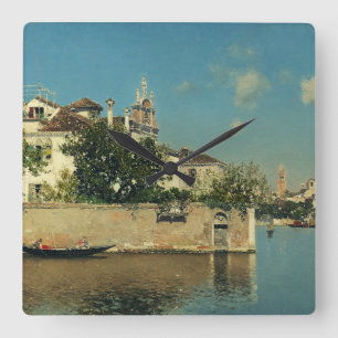 Giardino del Palazzo Vendramin in Venice Square Wall Clock