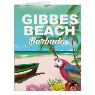 Gibbes Beach Barbados vacation poster