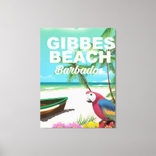 Gibbes Beach Barbados vacation poster Canvas Print