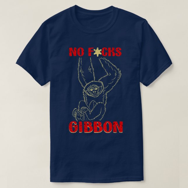 Gibbon Ape Monkey Funny  - 2  T-Shirt (Design Front)