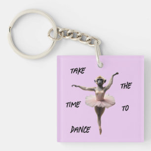 Gibbon Ballet Dancer In A Tutu, Keychain