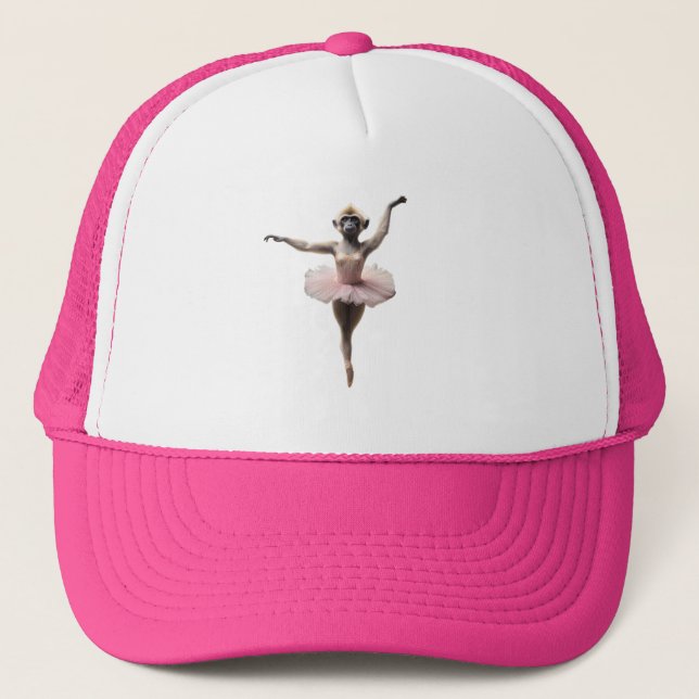 Gibbon Ballet Dancer In A Tutu, Trucker Hat (Front)