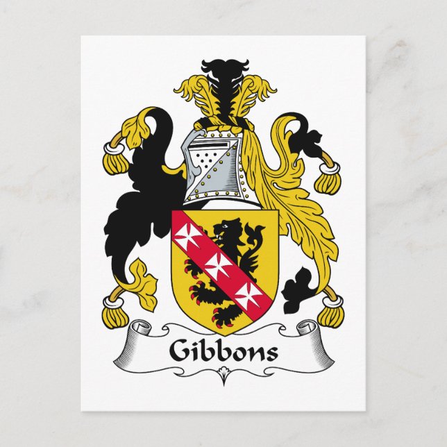 Gibbons Family Crest Postcard (Front)