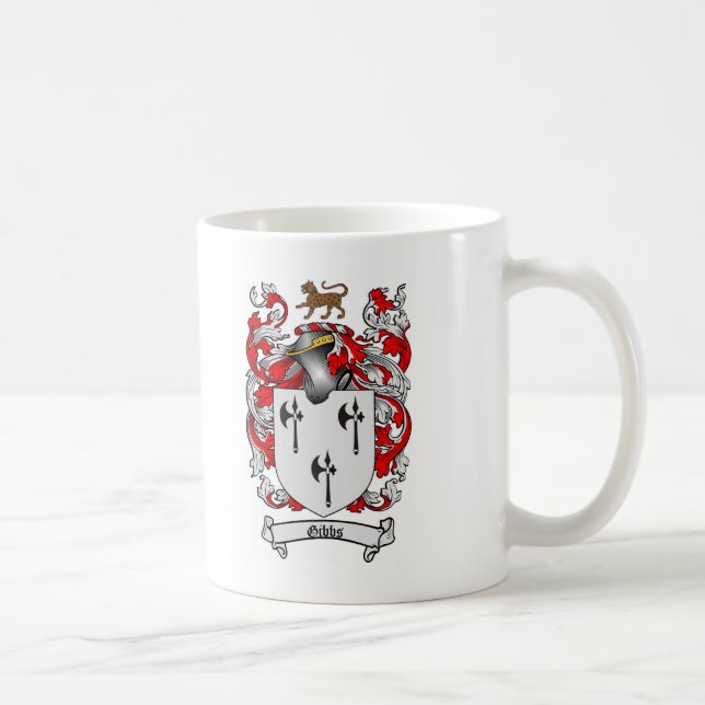 GIBBS FAMILY CREST -  GIBBS COAT OF ARMS COFFEE MUG (Right)