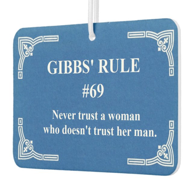 Gibbs' rule 69 air freshener (Left)