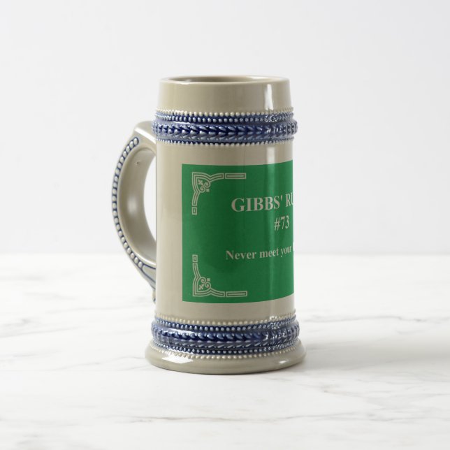 Gibbs' rule 73 beer stein (Front Left)