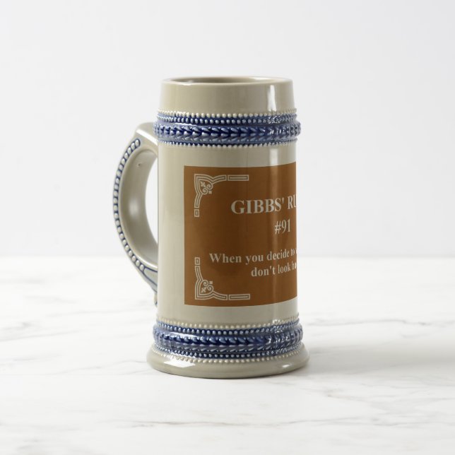 Gibbs' rule 91 beer stein (Front Left)