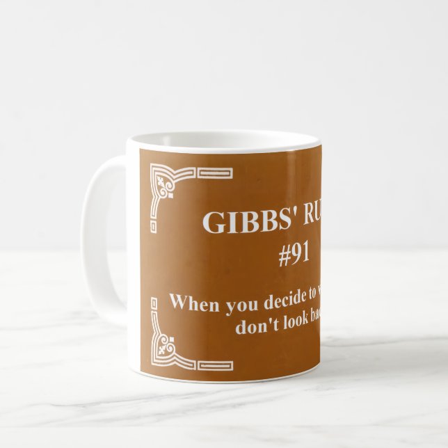 Gibbs' rule 91 coffee mug (Front Left)