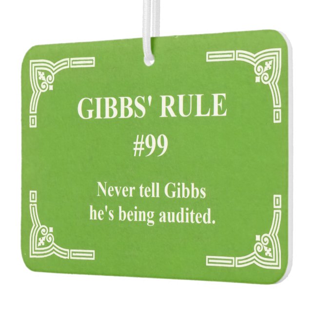 Gibbs' rule 99 air freshener (Left)
