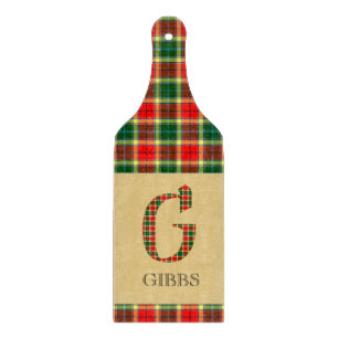 Gibbs Tartan Monogram G  Cutting Board