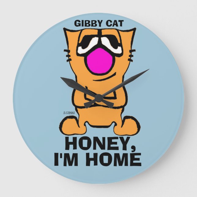 Gibby Chat, Mur Horloge Drôle, Chérie, Je suis à l (Recto)