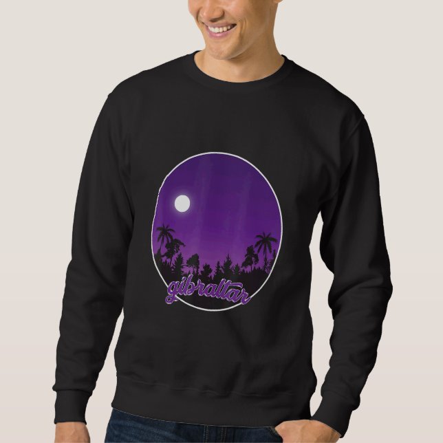 Gibraltar By Night With Palms Sweatshirt (Front)
