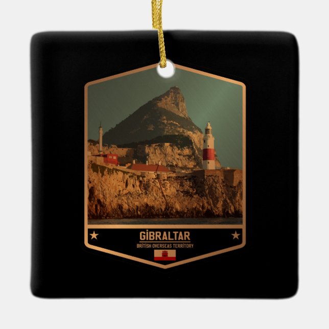 Gibraltar Ceramic Ornament (Front)