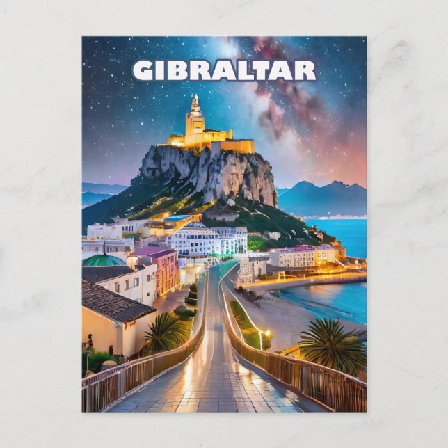 Gibraltar, crossroads of horizons and travels postcard (Front)