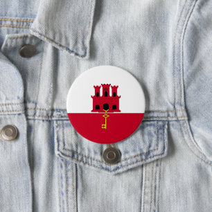 Gibraltar flag 3 inch round button