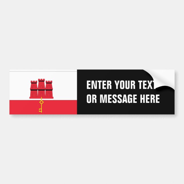 Gibraltar Flag Bumper Sticker (Front)
