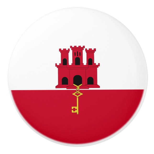 Gibraltar flag ceramic knob (Front)
