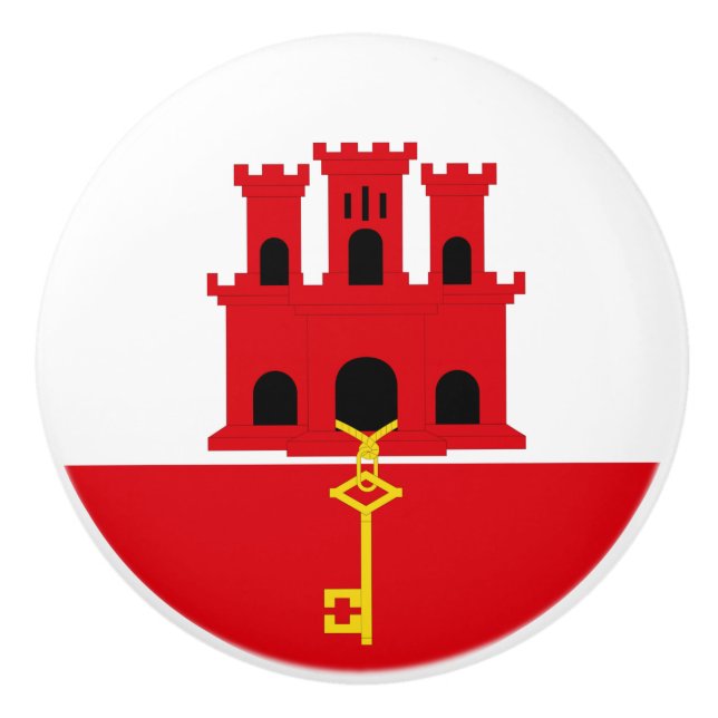 Gibraltar flag Ceramic Pull (Front)