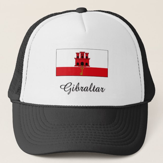 Gibraltar Flag Design Trucker Hat (Front)
