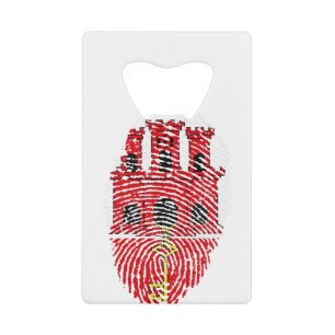 Gibraltar Flag Fingerprint Country Pride Credit Card Bottle Opener