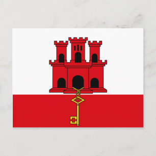 Gibraltar Flag  GI Postcard