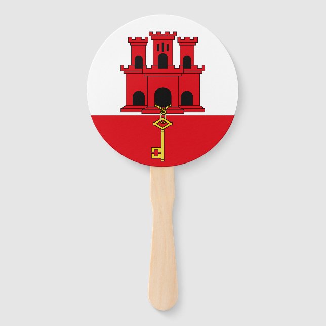 Gibraltar Flag Hand Fan (Front)