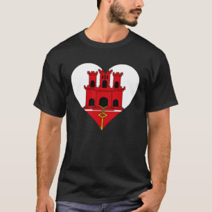 Gibraltar Flag Heart Gibraltar Love Gibraltar T-Shirt