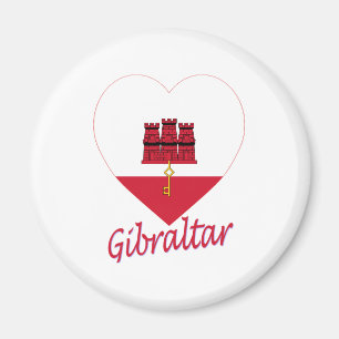 Gibraltar Flag Heart Magnet