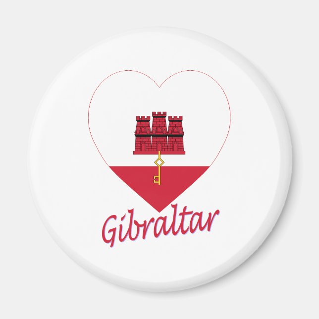 Gibraltar Flag Heart Magnet (Front)