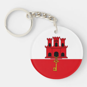 Gibraltar Flag Keychain