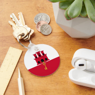 Gibraltar flag keychain