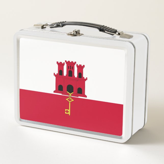 Gibraltar flag metal lunch box (Front)