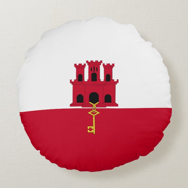 Gibraltar flag round pillow (Back)