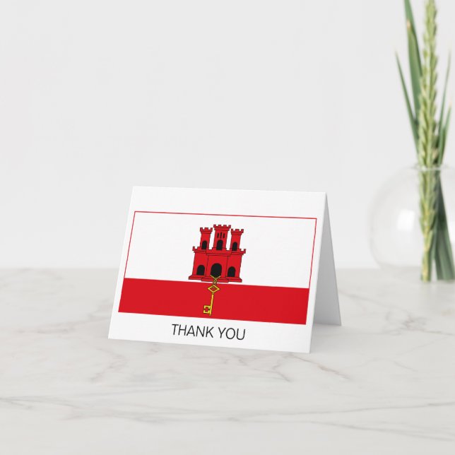 Gibraltar Flag Thank You Card (Front)